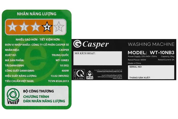 Máy Giặt Casper Cửa Trên 10 Kg WT-10NB3